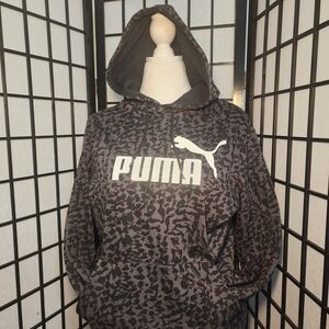 Puma Black and Gray Animal Print Hoodie